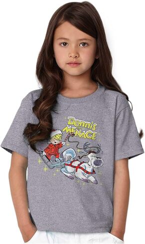 Dennis the Menace Winter Sleigh Ride Crewneck T قمصان بوي in Saudi Arabia