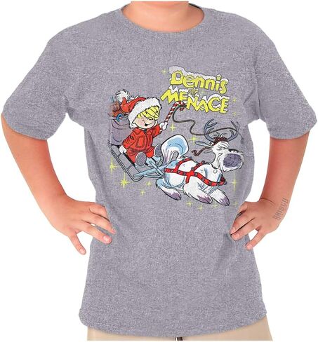 Dennis the Menace Winter Sleigh Ride Crewneck T قمصان بوي in Saudi Arabia