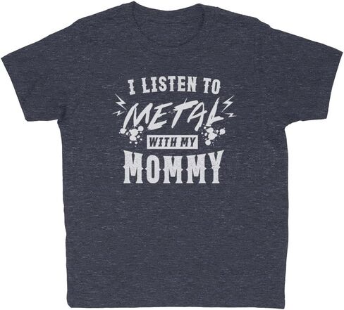 I Listen to Metal with My Mommy Kids T-Shirt Youth in Kuwait