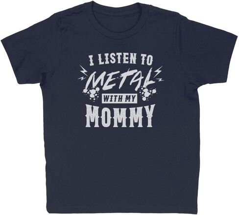 I Listen to Metal with My Mommy Kids T-Shirt Youth in Kuwait