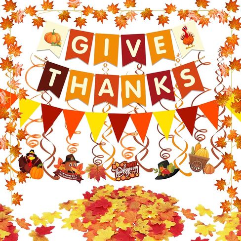 Famoby Happy Friendsgiving Extra Large Fabric Sign Poster Banner Backdrop with Pattern Pumpkin Maple Leaf Turkey for Thanksgiving Fall Friends Gathering Background Decorations Bunting in Kuwait