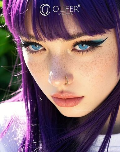 OUFER Hoop Nose Rings For Women Men, 20G AB Zircon Nose Piercing Jewelry, Hinged Segment Nose Piercings Kit, 316L Surgical Steel Septum Lip Rings Cartilage Rook Helix Tragus Daith Earrings in Saudi Arabia
