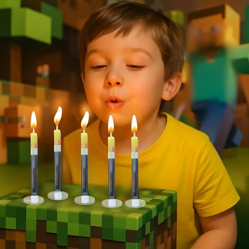 شموع كعكة عيد الميلاد - ديكورات حفلة عيد ميلاد اللاعب - الحفلات شمعة الشعلة ذات الكمال in Saudi Arabia
