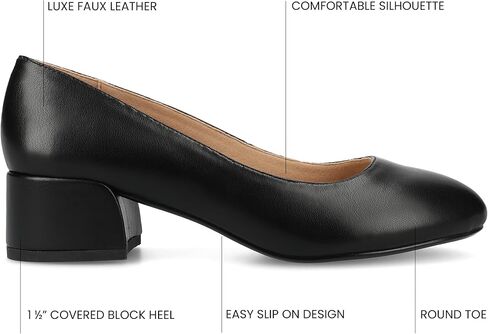 مجموعة مجلة Womens Saarii Block Heel Press Pumps Cushioned Slip على حذاء أزياء مغلق مغلق in Kuwait