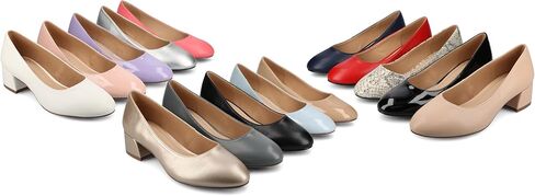 مجموعة مجلة Womens Saarii Block Heel Press Pumps Cushioned Slip على حذاء أزياء مغلق مغلق in Kuwait