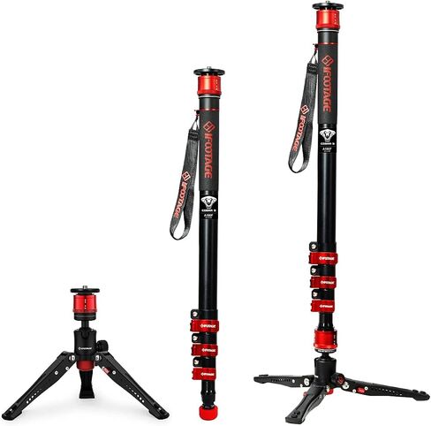 IFOOTAGE Cobra 3 Monopod C180F-P with K5S Fluid Head Professional Portable Travel Monopod Kit for Canon Nikon Sony Olympus Panasonic DSLR Camera in Saudi Arabia