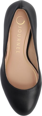 Journee Collection Womens Seraphina Cushioned Dress Pumps Covered Block Heel Round Toe Slip On Fashion Shoe in Saudi Arabia