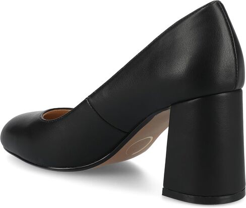 Journee Collection Womens Seraphina Cushioned Dress Pumps Covered Block Heel Round Toe Slip On Fashion Shoe in Saudi Arabia