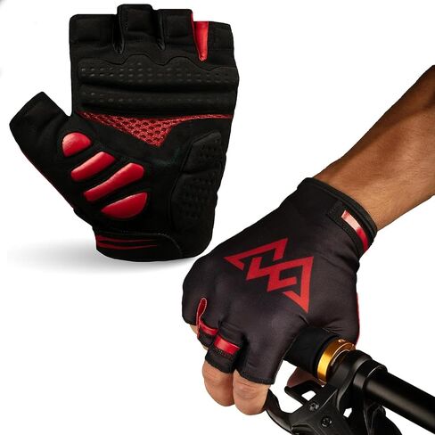 11mm Extra Thick Half Finger Padded Cycling Gloves – Shock-Absorbing, Anti Chatter Bike Gloves for Men and Women Cycling, Lifting, Wheelchair Use in Saudi Arabia