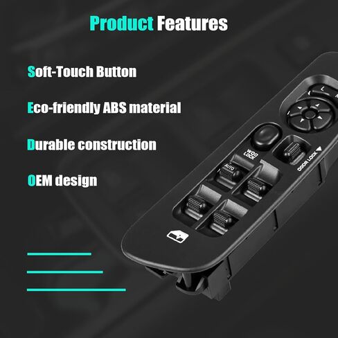 Master Power Window Switch and Bezel for 2002-2009 Dodge Ram 1500 2500 3500, 2001-2004 Dodge Dakota, 2001-2003 Dodge Durango, 2005-2009 Dodge Sprinter 2500 3500 68171680AA, 56049805AB in Saudi Arabia
