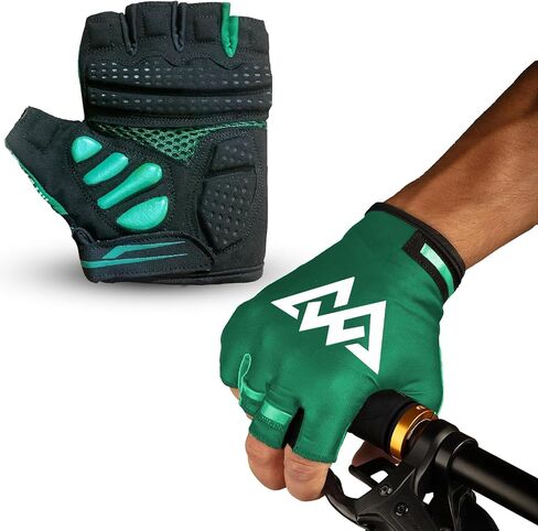 11mm Extra Thick Half Finger Padded Cycling Gloves – Shock-Absorbing, Anti Chatter Bike Gloves for Men and Women Cycling, Lifting, Wheelchair Use in Saudi Arabia