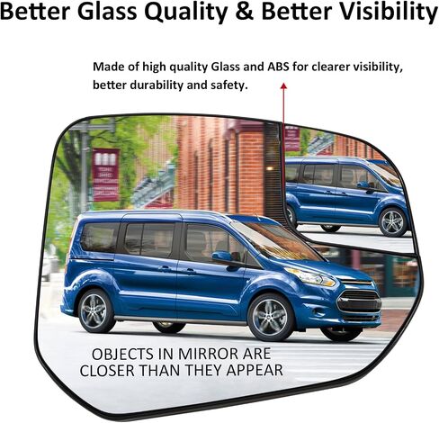 استبدال المرآة الجانبية للركاب لـ Ford Transit Connect 2014 2015 2015 2017 2018 2019 2020 2021 2022 - زجاج مرآة جانبية ، مرايا المنظر الخلفي مع الطاقة المدفأة in Saudi Arabia
