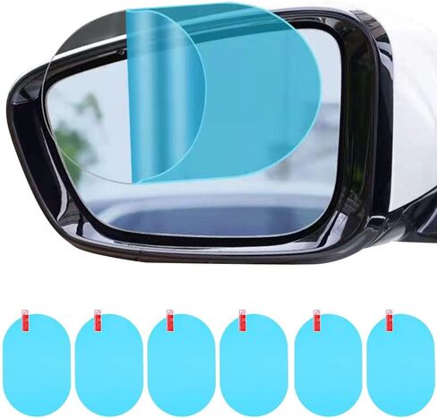 Rearview Mirror Film, 5.9"x3.9" HD Nano Waterproof Rainproof Transparent Protective Sticker, Universal Car Windows and Mirrors (2PCS) in Saudi Arabia