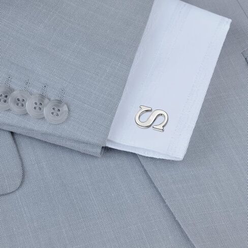 uxcell 2pcs أزرار أكمام الأزرار الأولية ، Iron Monogram Alphabet Links for Men Business Groom Party (Silver ، Letter A) in Saudi Arabia