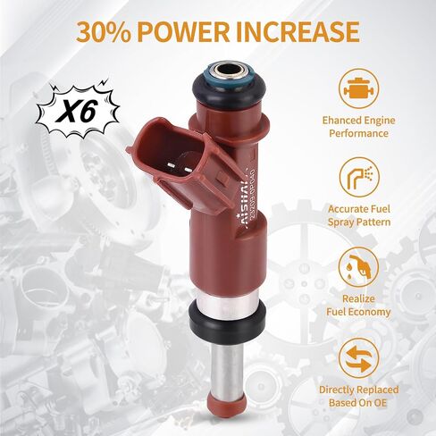 6pcs حقن الوقود 12 ثقوب متوافقة مع تويوتا أفالون كامري هايلاندر ، لصالح RAV4 Sienna Venza ، من أجل لكزس ES350 RX330 RX350 V6 3.5L استبدال 23250-31050 23250-0P040 232500P040 in Saudi Arabia