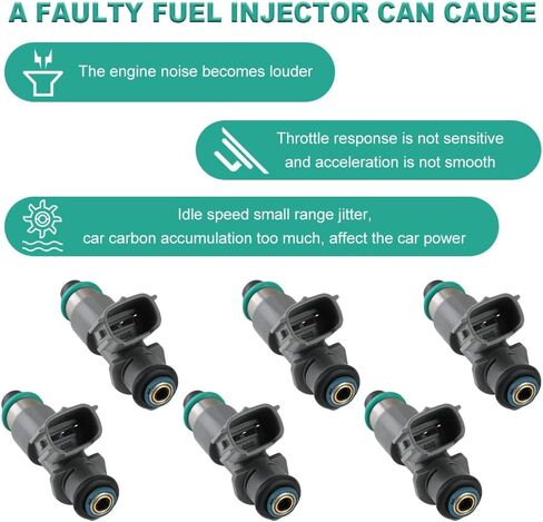 JDMON 6PCS حقن الوقود 16450R70A01 FJ982 متوافق مع ACURA MDX RDX RL TL TSX ZDX Honda Accord CROSSTOUR 3.0L 3.5L 3.7L V6 2008-2020 REPLICAL in Saudi Arabia