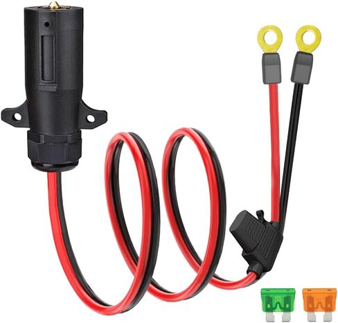 7 Way Trailer Plug to O Ring Cable,10AWG 7 Pin Power Access to O-Ring Connector with 30A, 40A Fuse, 7-Pole Blade to 2-Pin 12V Power Sourcefor RV Truck Trailer(2FT) in Saudi Arabia