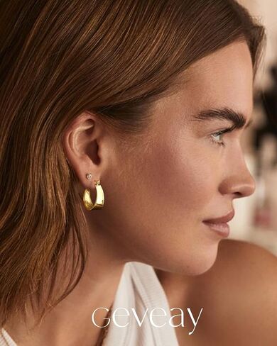 9mm Wide 925 Sterling Silver Earrings Hoop for Women Hypoallergenic 14K Gold Plated Hoop Earrings Lightweight Thick Chunky Hoop Earrings 20/25/30mm in Saudi Arabia