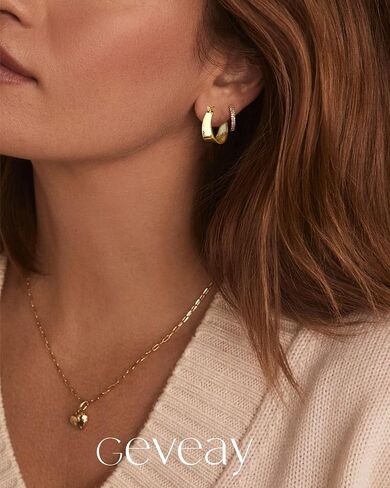 9 ملم عريض 925 أقراط الفضة الاسترليني طوق للنساء Hypoallergenic 14k الذهب المطلي بأقراط خفيفة الوزن مكتنزة مكتنزة 20/25/30 ملم in Saudi Arabia