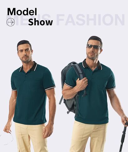ZITY 6 Pack Men Polo Shirts Short Sleeve with Pocket Wicking Shirts for Men Casual Collared T-Shirts 8.3 Per Piece in Saudi Arabia
