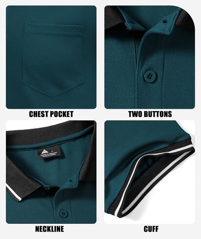 ZITY 6 Pack Men Polo Shirts Short Sleeve with Pocket Wicking Shirts for Men Casual Collared T-Shirts 8.3 Per Piece in Saudi Arabia