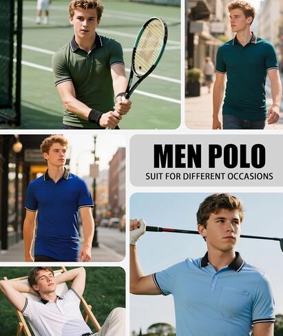 ZITY 6 Pack Men Polo Shirts Short Sleeve with Pocket Wicking Shirts for Men Casual Collared T-Shirts 8.3 Per Piece in Saudi Arabia