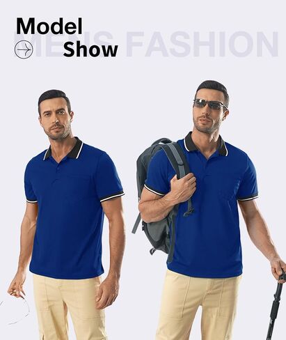 ZITY 6 Pack Men Polo Shirts Short Sleeve with Pocket Wicking Shirts for Men Casual Collared T-Shirts 8.3 Per Piece in Saudi Arabia
