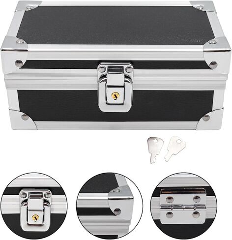 Cash Box, Aluminium Alloy Money Organizer for Cash, Card, Bill, Check, Gadgets, Savings Box, Petty Cash Box, Money Holder, Coin Storage Box, Single Row Currency Tray in Saudi Arabia