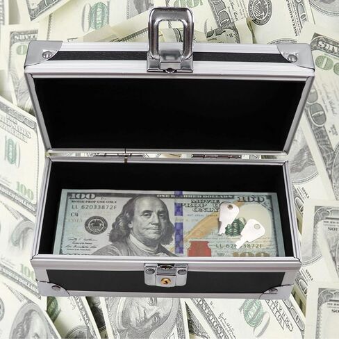 Cash Box, Aluminium Alloy Money Organizer for Cash, Card, Bill, Check, Gadgets, Savings Box, Petty Cash Box, Money Holder, Coin Storage Box, Single Row Currency Tray in Saudi Arabia