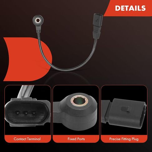 A-Premium Ignition Knock Detonation Sensor Compatible with Volkswagen Jetta 2000-2002, Golf 2000-2002 & Audi TT 2000-2002, TT Quattro 2000-2002, 1.8L 2.8L, Replace# 06A905377C, 06A905377F in Saudi Arabia