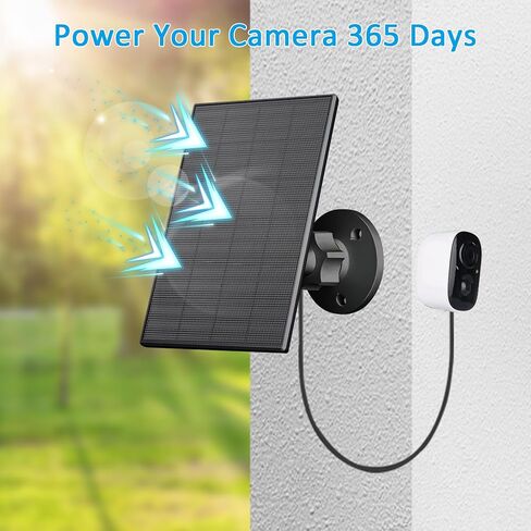 2W لوحة شمسية لكاميرا الأمان في الهواء الطلق ، شاحن USB/USB-C مع IP65 مقاومة للماء ، 360 درجة قابلة للتعديل وكابل 7.2 قدم ، متوافق مع كاميرات البطارية القابلة لإعادة الشحن (2 حزمة ، أسود) in Kuwait