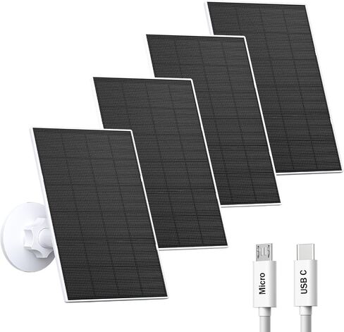 2W لوحة شمسية لكاميرا الأمان في الهواء الطلق ، شاحن USB/USB-C مع IP65 مقاومة للماء ، 360 درجة قابلة للتعديل وكابل 7.2 قدم ، متوافق مع كاميرات البطارية القابلة لإعادة الشحن (2 حزمة ، أسود) in Kuwait