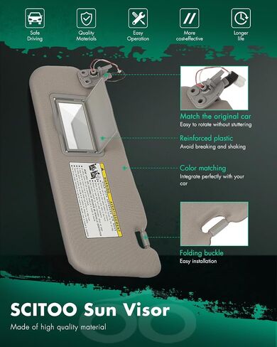SCITOO مجموعة واقي من الشمس من الجانب الأيسر للسائق بدون فتحة سقف مناسبة لـ 2006 2007 2008 لسيارة Hyundai Sonata رمادية واقي من الشمس 85201-0A250-QD، 852010A250QD in Saudi Arabia