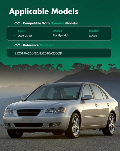 SCITOO مجموعة واقي من الشمس من الجانب الأيسر للسائق بدون فتحة سقف مناسبة لـ 2006 2007 2008 لسيارة Hyundai Sonata رمادية واقي من الشمس 85201-0A250-QD، 852010A250QD in Saudi Arabia