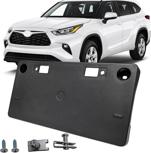 حامل اللوحة الأمامية لوحة الرخصة حامل العلامة يناسب 2020 2021 2022 2023 2024 Toyota Highlander استبدال 521140E160 TO1068162 in Saudi Arabia