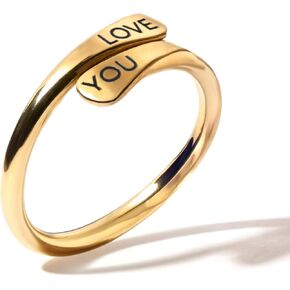 MignonandMignon Personalized Wrap Ring Custom Engraved Double Name or Date Ring for Women or Men, Stackable Pinky Rings, Couples Jewelry, Promise Ring for Her– RWR in Kuwait