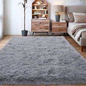 KING DARE Area Rugs for Bedroom 4x6 Black Rug, Soft Fluffy Plush Carpet Fuzzy Shaggy Furry Comfy Washable Non-Slip Modern Floor Rug for Living Room Dorm Playroom Aesthetic Indoor Decor in Saudi Arabia