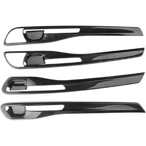 Car Carbon Fiber Interior Door Bowl Handle Cover Inside Door Panel Trim Stripes Mouldings for Kia Seltos 2019 2020 2021 in Saudi Arabia