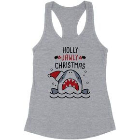 Holly Jawly Christmas Shark Tank Top Fitted Racerback Women's in Kuwait
