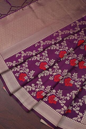 DEVANGI Women's Woven Jacquard Banarasi Silk Printed Dupatta/Chunni with Meena Work in Saudi Arabia