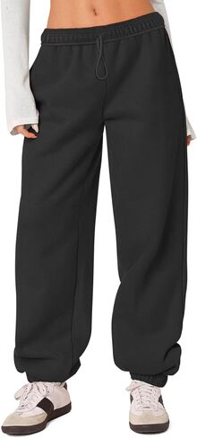 HeSaYep Women's Fleece Lined Sweatpants Thermal Winter High Waisted Sweat Pants Interior Drawstring Baggy Jogger Pants in Kuwait