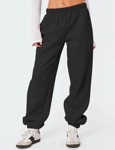 HeSaYep Women's Fleece Lined Sweatpants Thermal Winter High Waisted Sweat Pants Interior Drawstring Baggy Jogger Pants in Kuwait