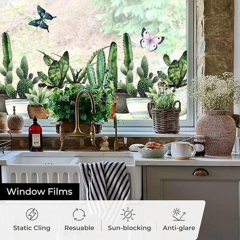 Window Privacy Film,Colorful Floral Window Stickers,Removable DIY Bouquet Static Clings, Decals for Home School Office Party Supplies, Wildflower Reverie‌, 17.5 x 78.7 in in Saudi Arabia