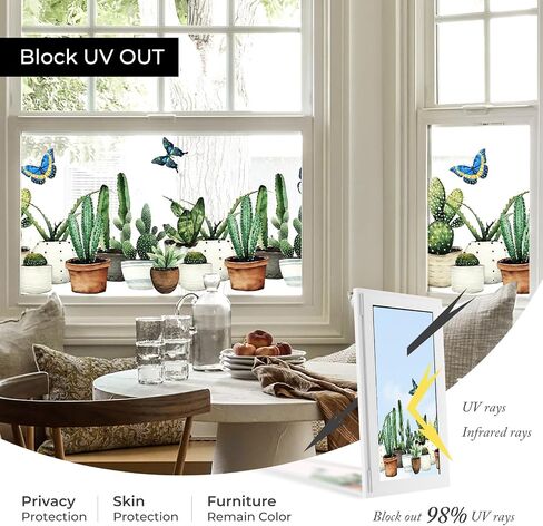Window Privacy Film,Colorful Floral Window Stickers,Removable DIY Bouquet Static Clings, Decals for Home School Office Party Supplies, Wildflower Reverie‌, 17.5 x 78.7 in in Saudi Arabia
