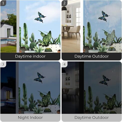Window Privacy Film,Colorful Floral Window Stickers,Removable DIY Bouquet Static Clings, Decals for Home School Office Party Supplies, Wildflower Reverie‌, 17.5 x 78.7 in in Saudi Arabia