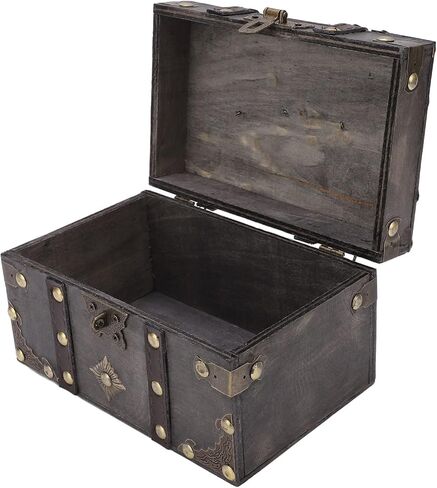 Acouto Vintage Wooden Treasure Chest with Coded Lock | Jewelry Box for Storage & Decoration in Saudi Arabia