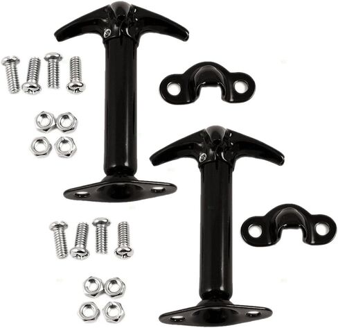 Brock Replacement Pair of Black Hood Latch Safety Catch Kits Compatible with 1944-1986 CJ Series 1987-1995 Wrangler SUV 55009343 in Saudi Arabia