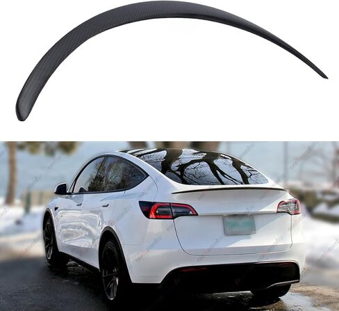 Real Carbon Fiber Rear Spoiler Compatible with 2020-2024 Tesla Model Y, P Style Duckbill Trunk Exterior High Kick Tail Deck Lid Splitter Wing Lip (Glossy) in Saudi Arabia