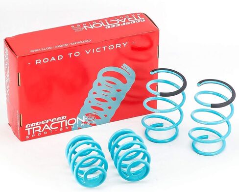 Godspeed LS-TS-BW-0006 Traction-S Performance Lowering Springs, Reduce Body Roll, Improved Handling, Set of 4, compatible with BMW 3 Series 1999-2005 (Does not fit Xi Models) (E46) in Saudi Arabia