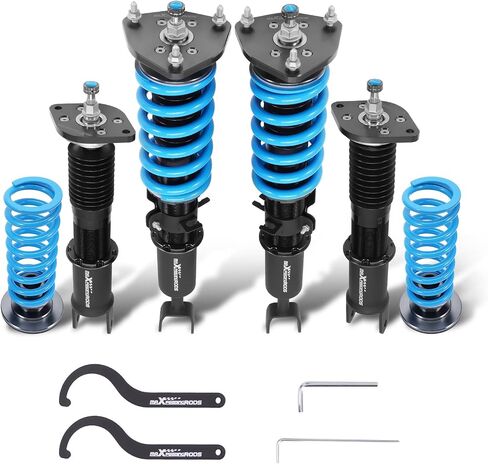 MaxPeedingRods Coilover لنيسان 350Z RWD 2003-2008 ، لإنفينيتي G35 RWD 2003-2007 ، 24 مستويات قابلة للتعديل قابلة للتعديل ، طقم ترقية T6 قابلة للتعديل. in Saudi Arabia
